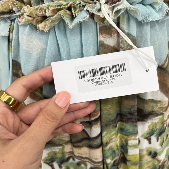 Reformation Maxi Rare Camellia Dress NWT size small cameillia landscape horse S - Picture 8 of 10